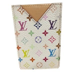 Louis Vuitton Multicolor Monogram White Card Holder Vintage Preowned
